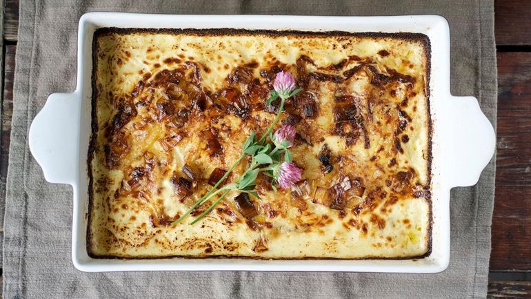 Potato leek au gratin.