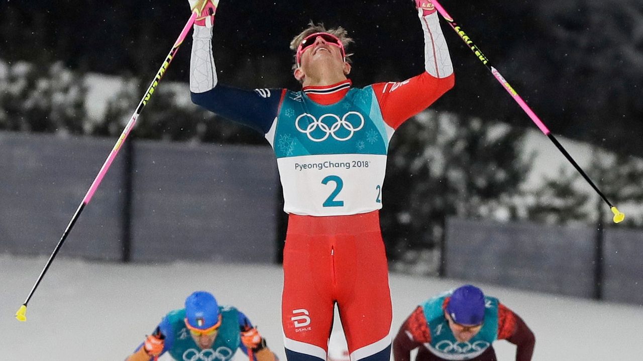 Norwegian cross-country skiing star Klaebo ties Olympic record by winning eighth career gold medal