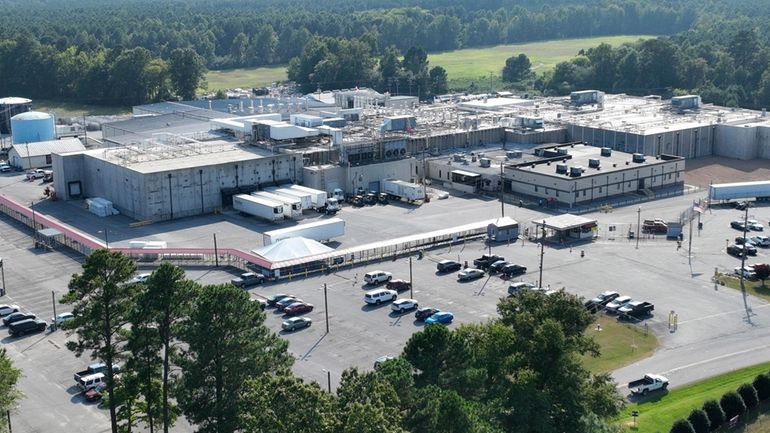 An aerial view of the Boar's Head processing plant that...