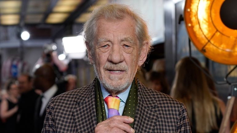 Ian McKellen, poses for photographers upon arrival at the European...