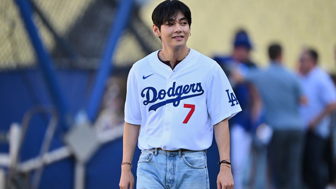 V of K-pop sensation BTS thrills fans with first pitch at Dodgers game and meets Shohei Ohtani