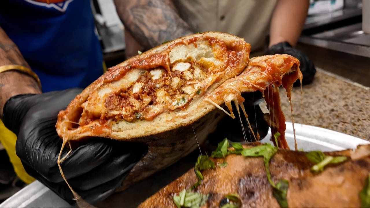 Trendy Bites: Chicken parm sandwich and pizza, together at last!