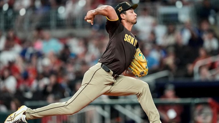 San Diego Padres pitcher Yu Darvish (11) works in the...