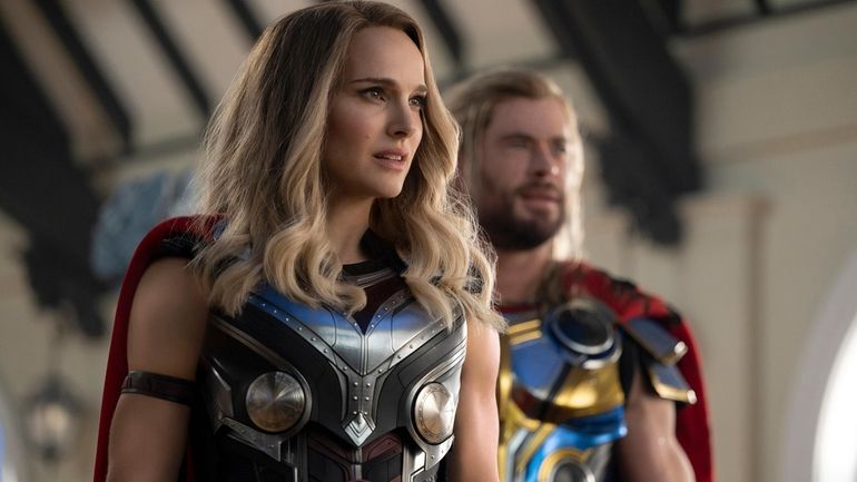 Natalie Portman and Chris Hemsworth in "Thor: Love and Thunder."