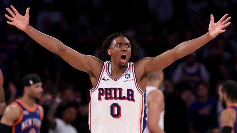 Tyrese Maxey of the Philadelphia 76ers in the fourth quarter against...