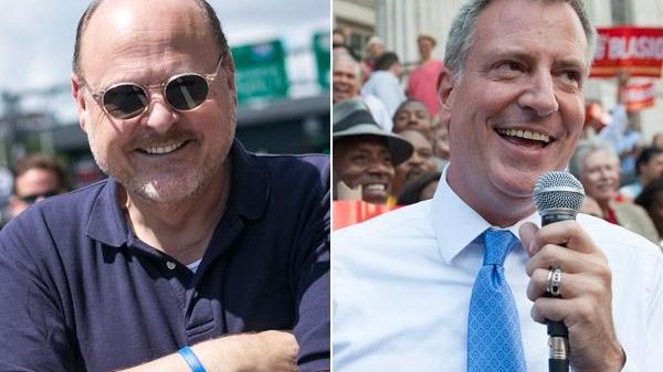 Joseph Lhota, left, and Bill de Blasio sought to define...