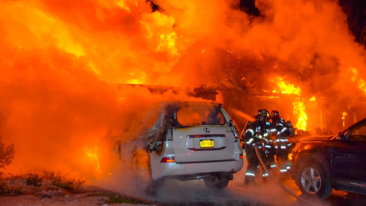 Firefighters from 11 companies battle blaze that destroys