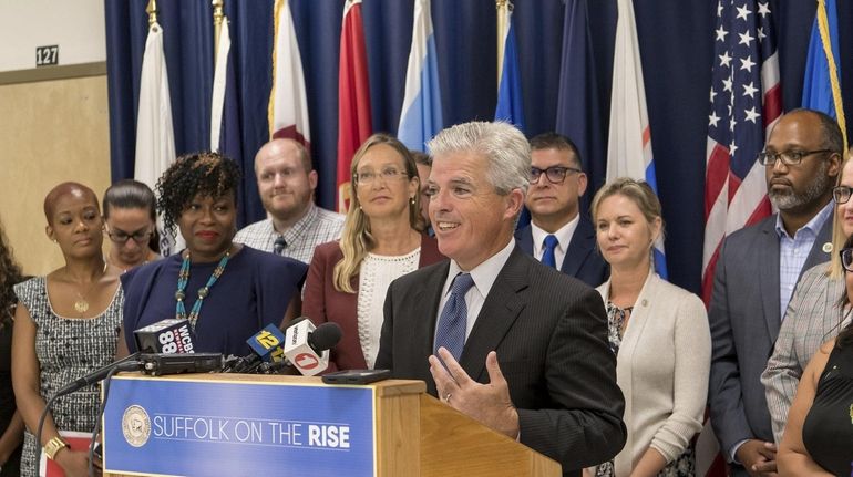 Suffolk County Executive Steve Bellone announces a proposal on Tuesday...