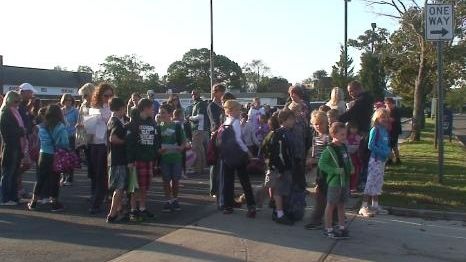 About 100 students from Westhampton Beach Elementary School and their...