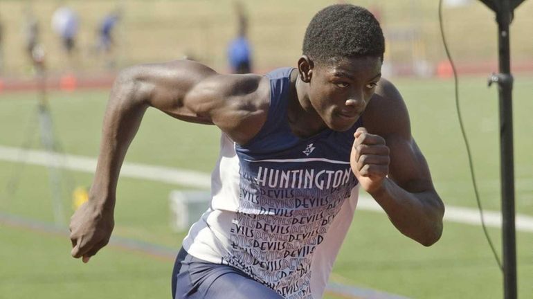 Huntington's Infinite Tucker competes in the Division II 400-meter dash...