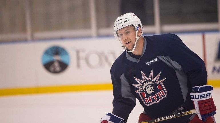 Rangers center Derek Stepan (21) during training camp at the...