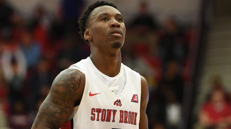 Stony Brook guard Jaron Cornish shoots a free throw against...