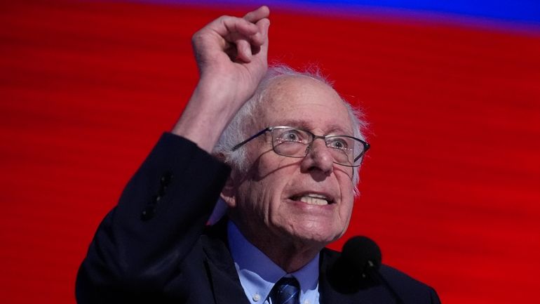 Sen. Bernie Sanders, I-Vt., speaks during the Democratic National Convention...