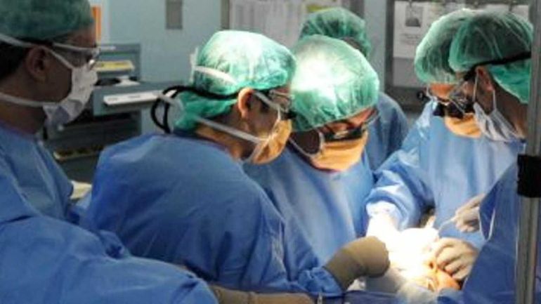 Vincente Sobredo, 71, of Uruguay, as he has facial surgery...