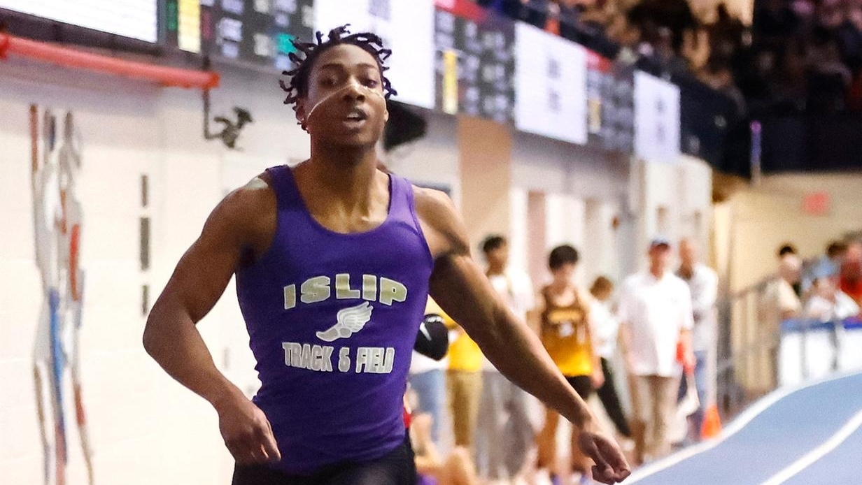 Islip track and field's Kaiden White successfully defends 300-meter ...