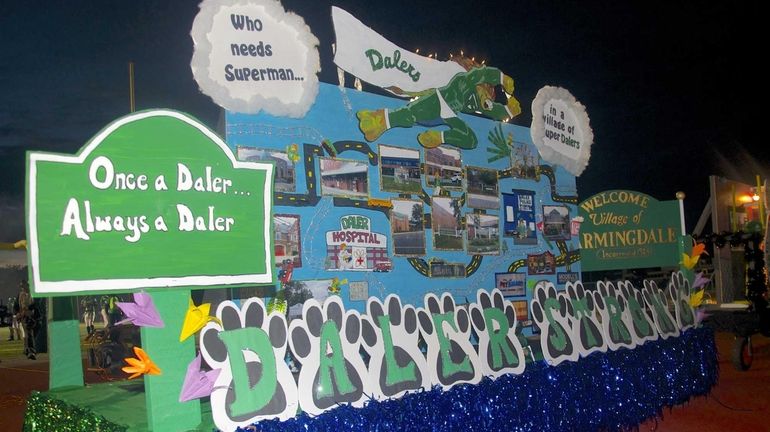 Farmingdale High School floats celebrated the the "Daler Strong" theme...