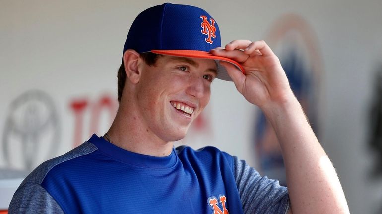 Brett Baty, the Mets' 2019 first-round draft pick, looks on...