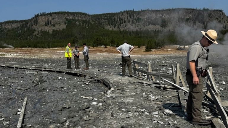 In this photo released by the National Park Service, park...