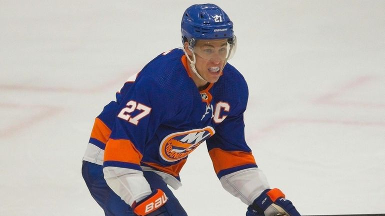 Islanders captain Anders Lee during a scrimmage in East Meadow on Monday,...