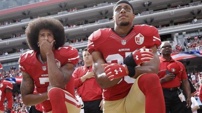 NFL fans, protesters come face-to-face outside Lucas Oil Stadium