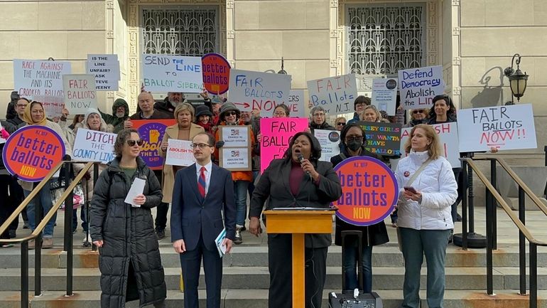 Antoinette Miles, state director of New Jersey Working Families, speaks...