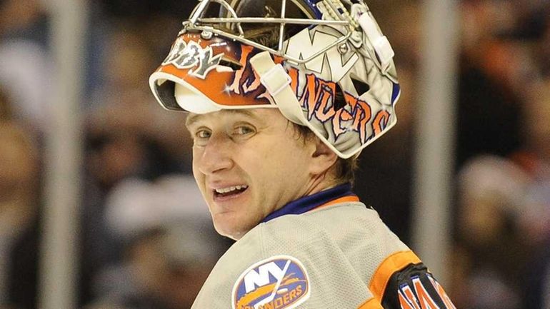 Evgeni Nabokov of the New York Islanders is seen during...