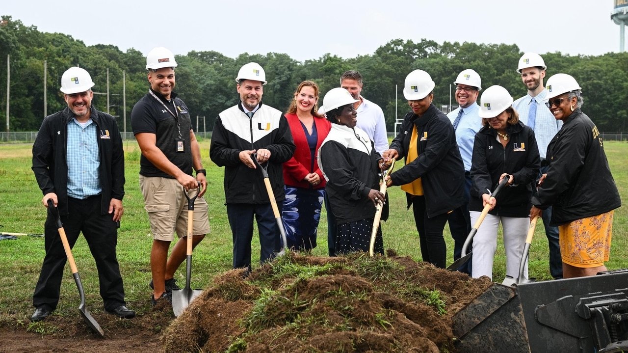 Uniondale High School breaks ground on new turf football field - Newsday