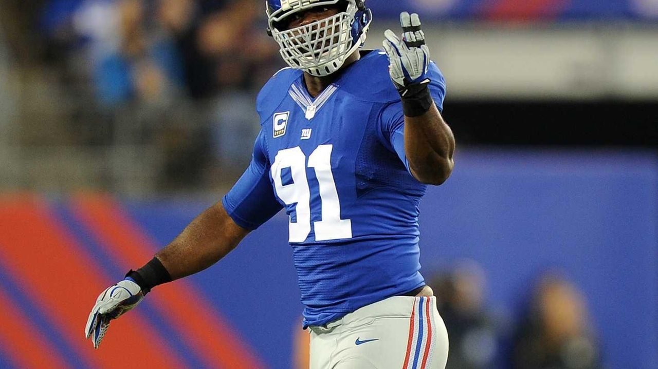 New York Giants defensive end Justin Tuck (91) during player