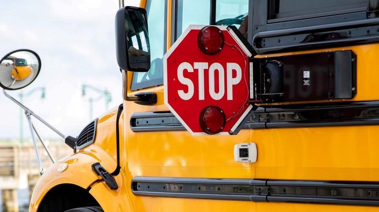 A stop-arm bus camera of the kind that many Suffolk...