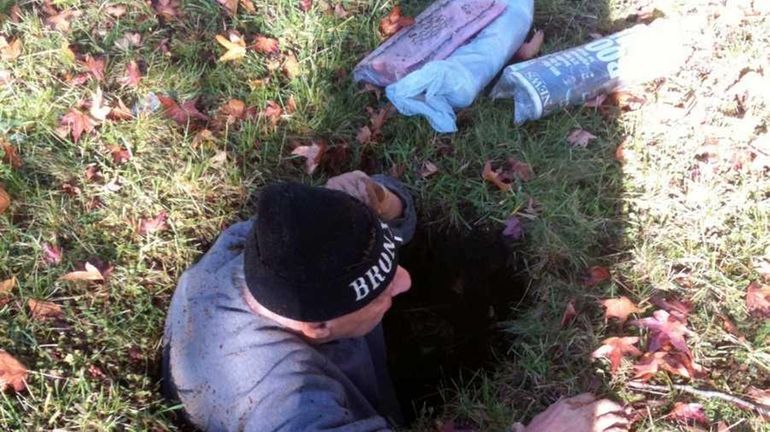 Firefighters rescued Michael Ciron, 80, from a hole in his...