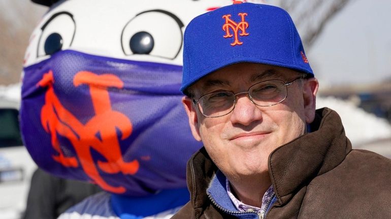 Mets owner Steve Cohen attends a news conference at a...