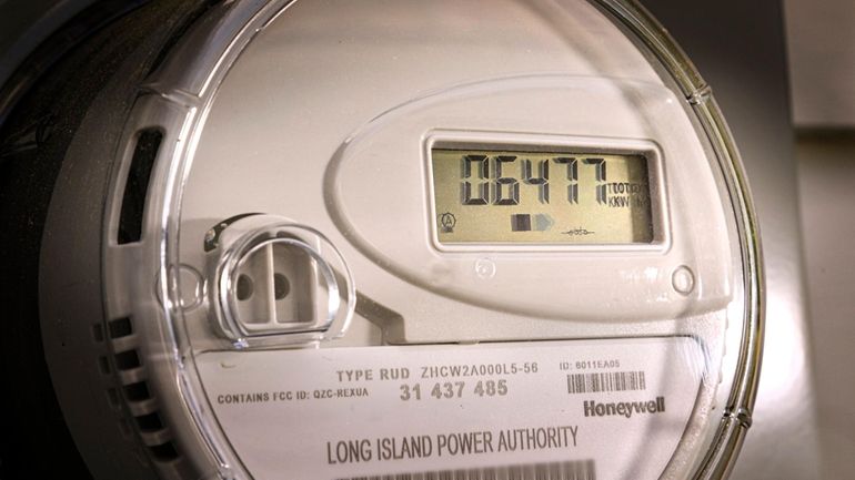 A LIPA smart meter installed at a Suffolk County home...