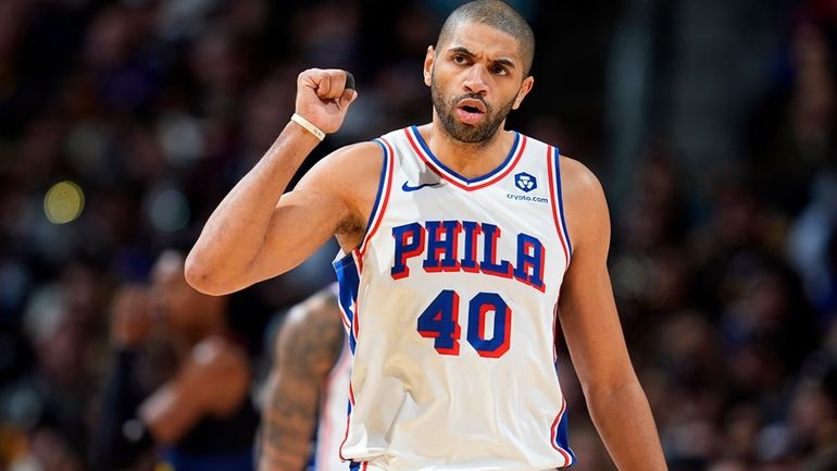 Philadelphia 76ers forward Nicolas Batum (40) in the second half...