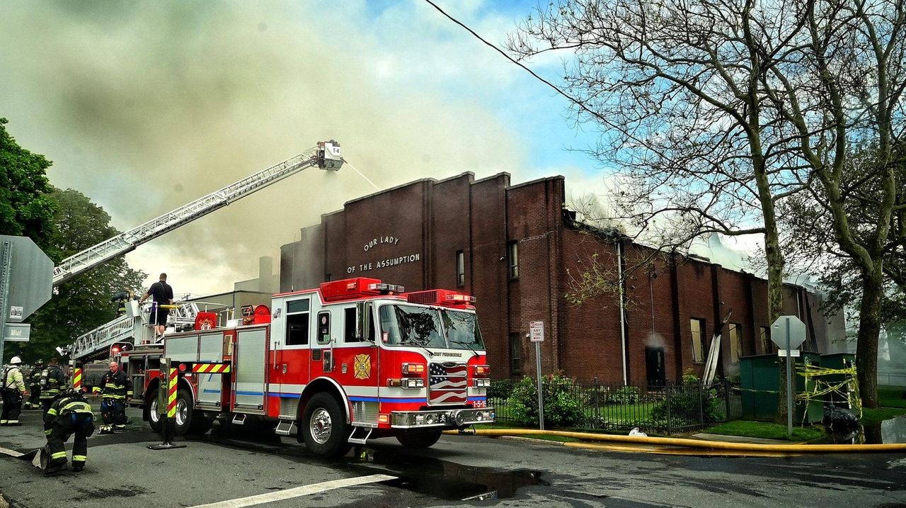 Fire at Our Lady of the Assumption in Copiague - Newsday