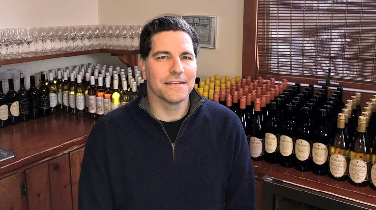   Winemaker Kareem Massoud at Paumanok Vineyards' tasting room in Aquebogue on...