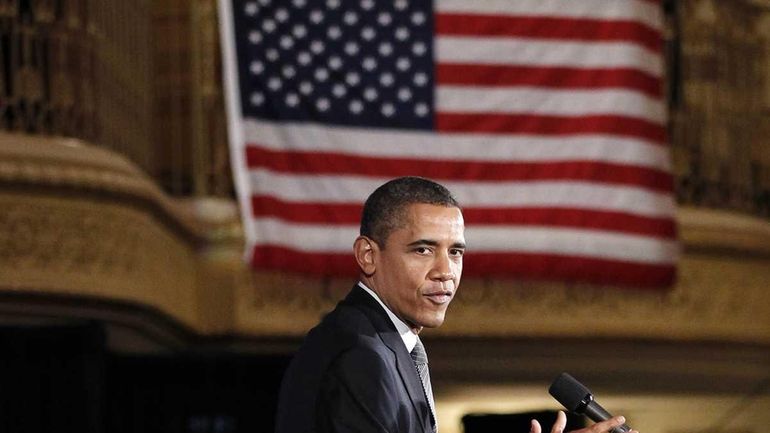 President Barack Obama speaks during a 'Lawyers for Obama Luncheon'...