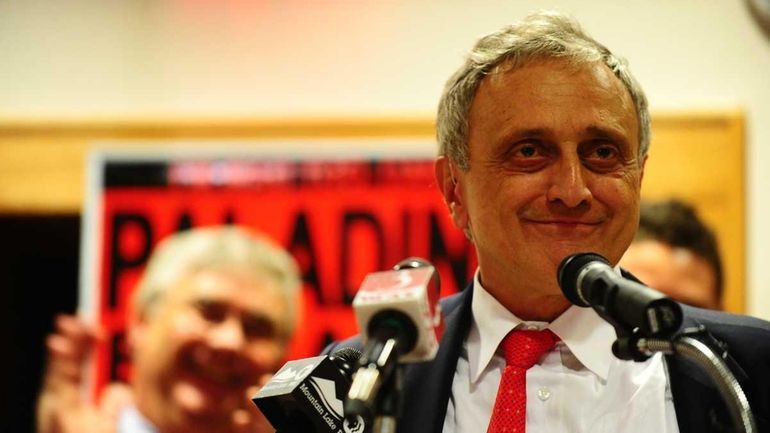 GOP gubernatorial candidate Carl Paladino during a campaign stop in...