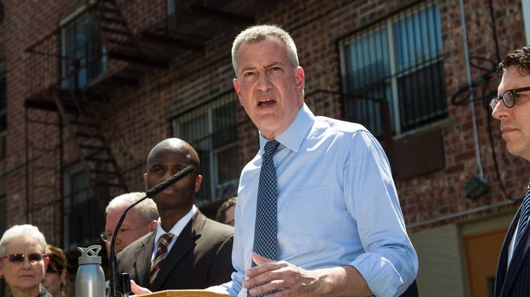 On Monday, Mayor de Blasio visited the Corona Family Residence,...