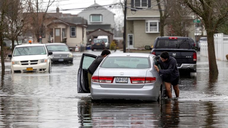 Flooding on East Ave in Freeport on Friday.