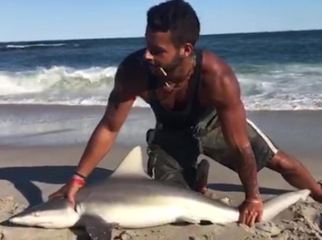 Massive Shark Breaks Fishing Rod too close for comfort! 