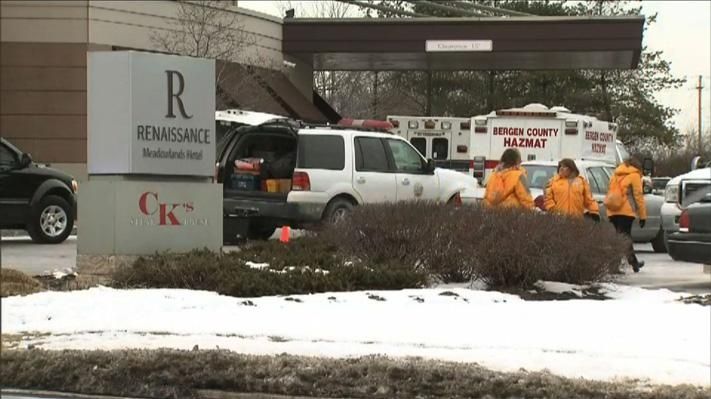 Bergen County Hazmat and emergency vehicles at the Renaissance Meadowlands...