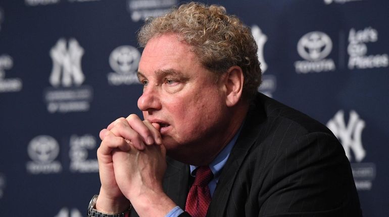 Yankees president Randy Levine during a press conference to introduce...