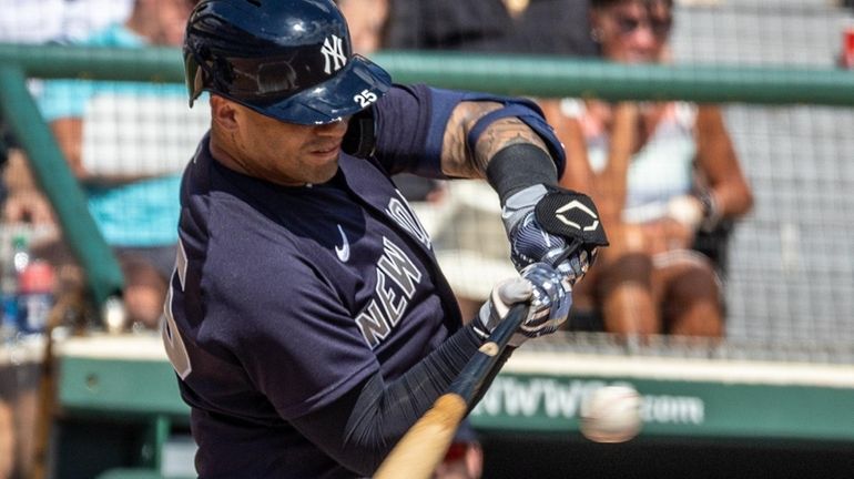 Yankees' Gleyber Torres at bat against the Tampa Bay Rays at...