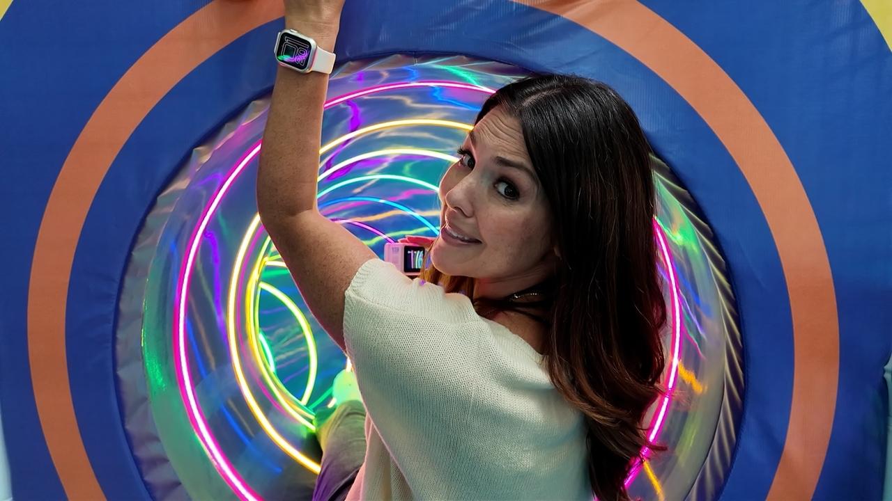 Light-up slides are the main attraction at Catch Air