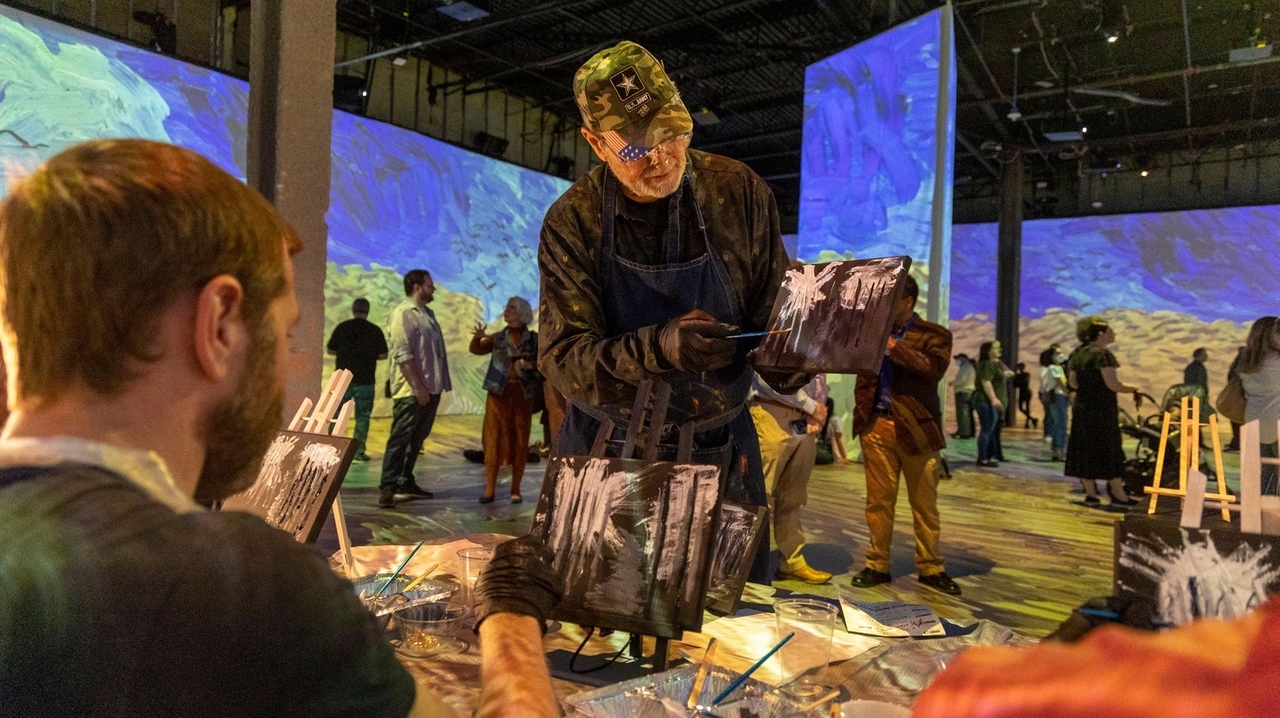 Amid Westbury Van Gogh exhibit, Army vet teaches comrades painting as way to cope with trauma - Vimarsana News