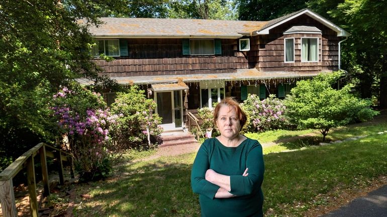 Airbnb host Alyson Chadwick at her home in Stony Brook in May. 