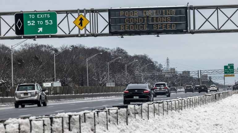 Eastbound traffic on the Long Island Expressway in Dix Hills...