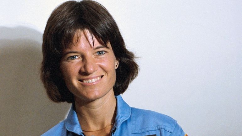 American astronaut Sally Ride at the Johnson Space Center in Houston...