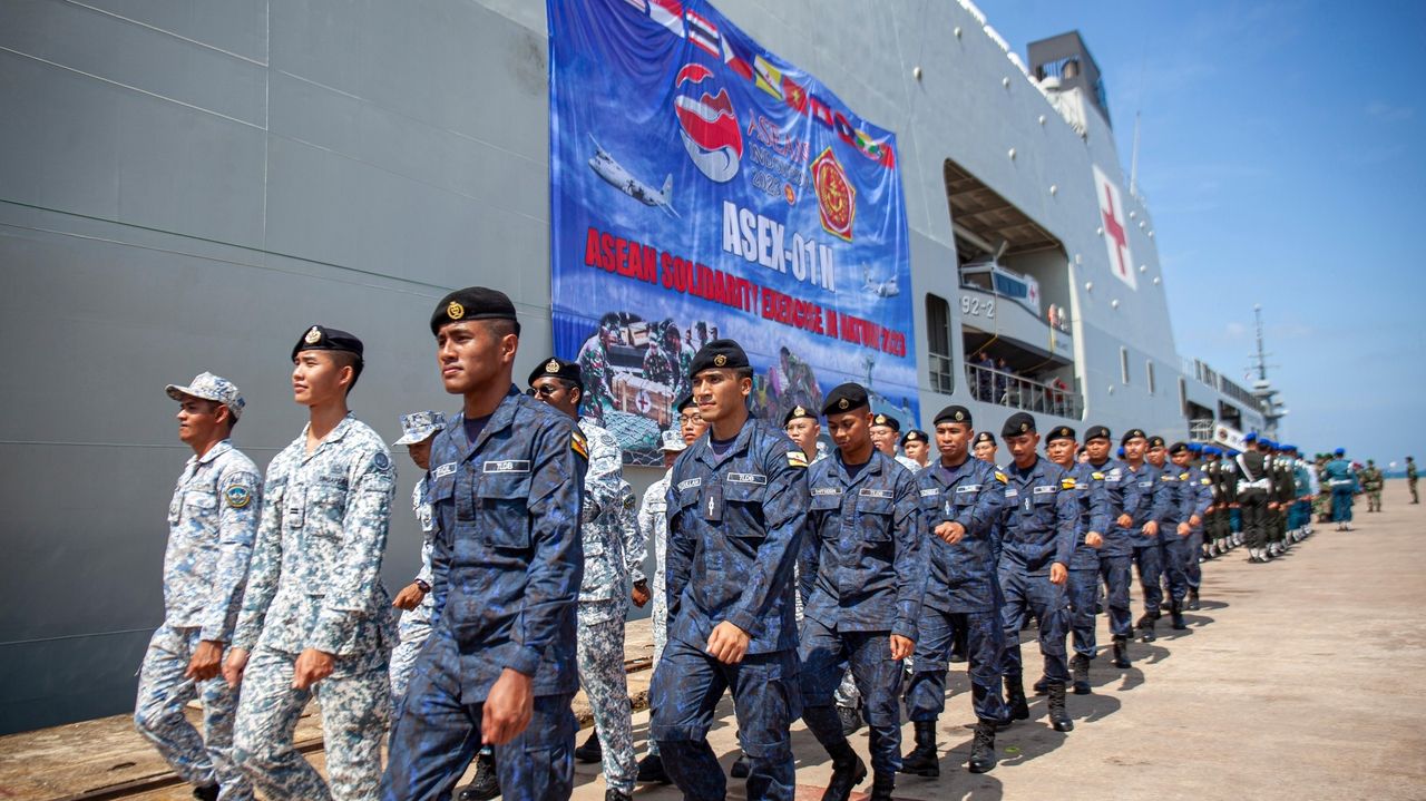 Southeast Asia nations hold first joint navy drills near disputed South China Sea