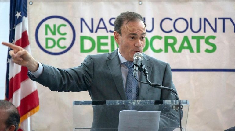 Nassau County Democratic Committee chairman Jay Jacobs speaks during the...